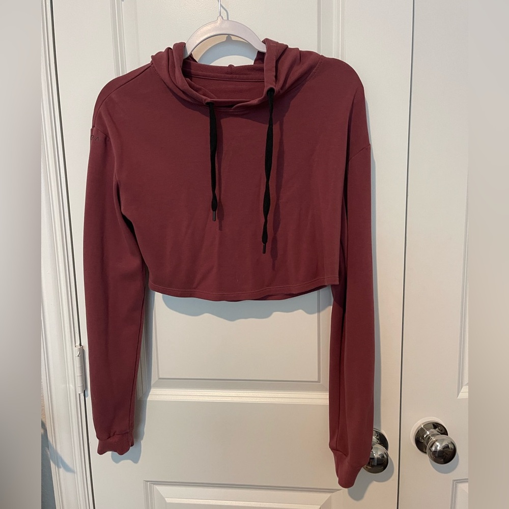 ACTAWEAR (formerly known as Kora) Cropped Hoodie in Burgundy